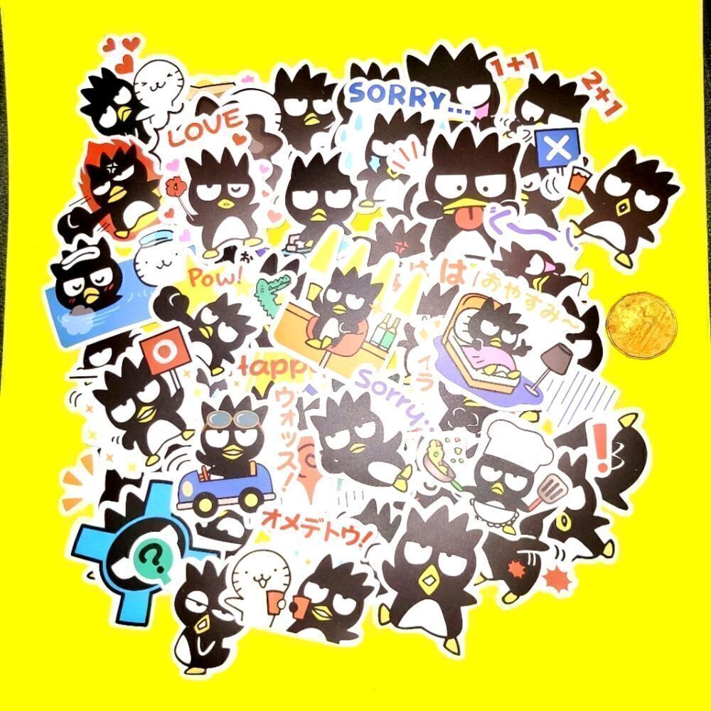 Brand New 50pcs Sanrio Badtz Maru Waterproof Stickers
